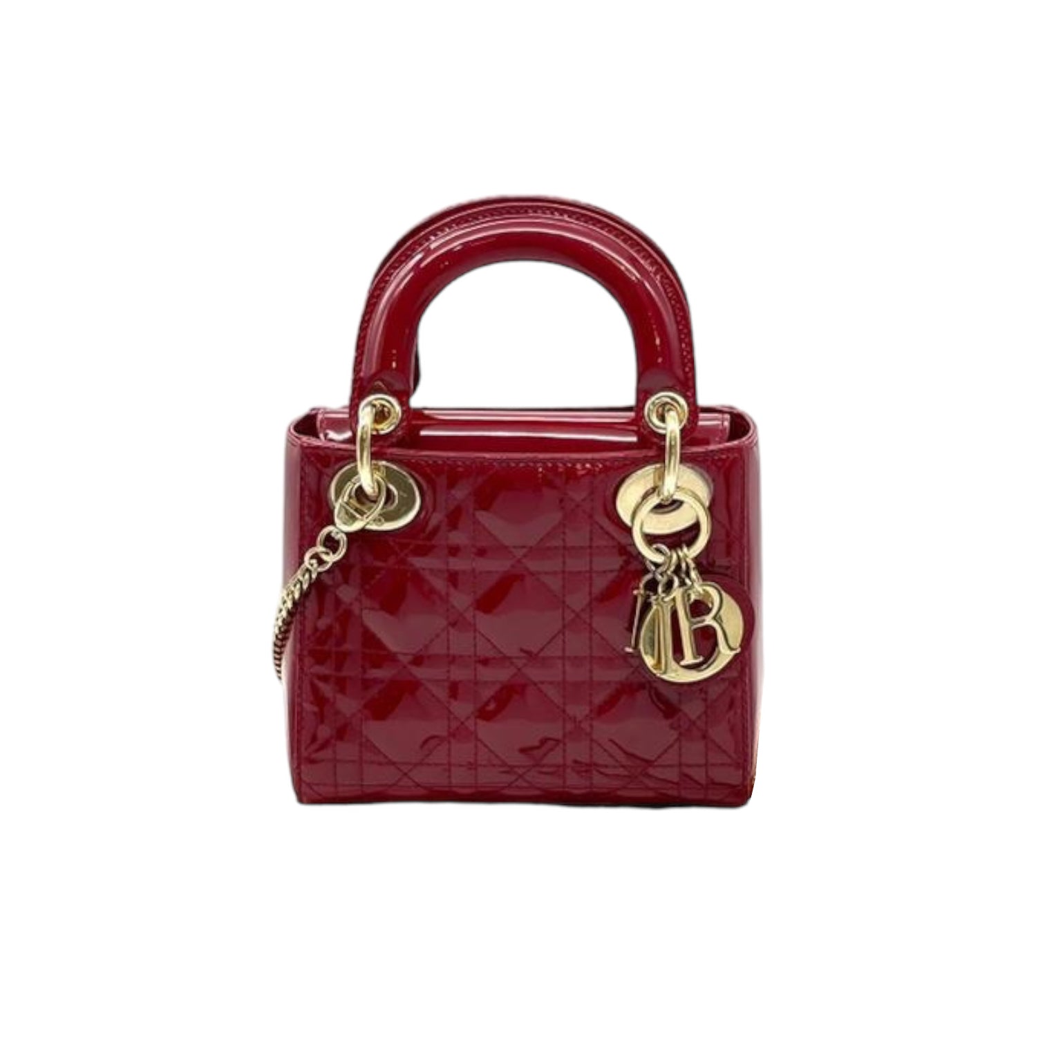 Medium Lady Dior Bag Cherry Red Patent Cannage Calfskin DIOR US #23 Medium Lady Dior Bag Cherry Red Patent Cannage Calfskin DIOR US